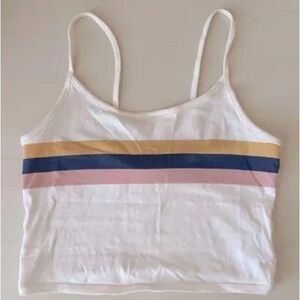 American Eagle white cropped colorful stripped tank, size M.
